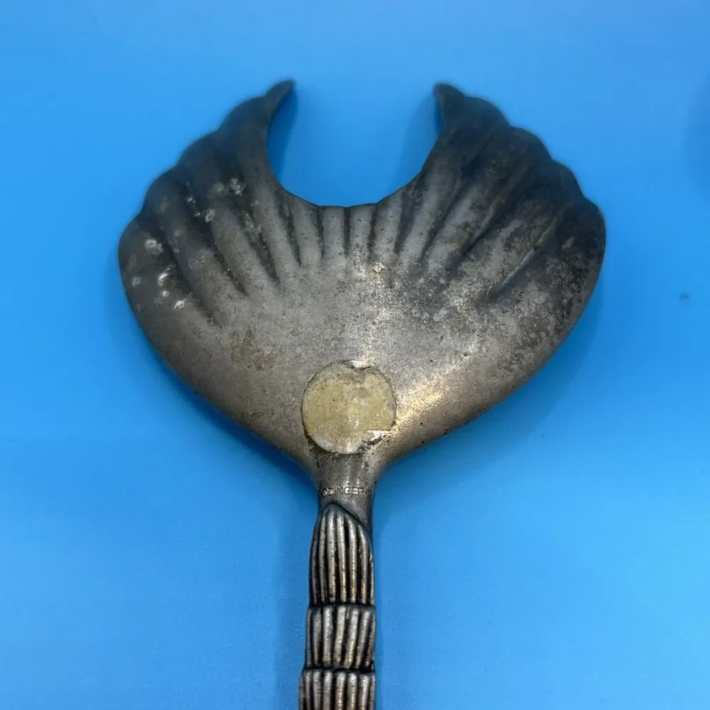 Vintage Godinger Silver Plated Pair Seahorse Salad Servers 11”